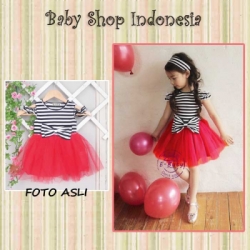 PD373 Dress Impor Ebuty Stripe Red Tutu 105 copy  large